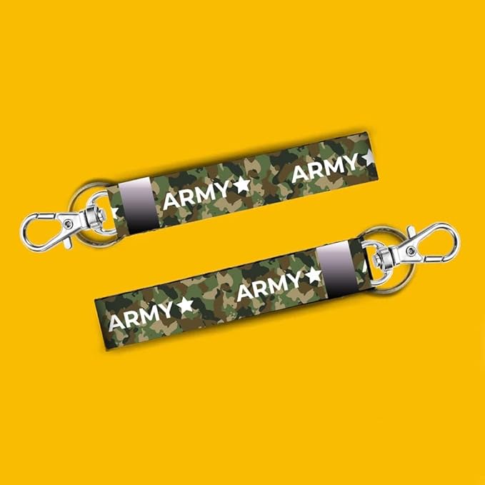 Premium 7'' Bike Rider Keychain Tag Holder - Army Print on Durable Lanyard for All Bikes, Cars. Keychains for Rider Boys & Girls - KEYLANYARD-001 (Copy)