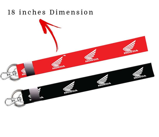 RACE MINDS Combo of (HNDA) 2 Bike Fabric Lanyard Tag 18 inches & 18 inches Locking Keychain for Bikes Classic Bike Keychain Key Holder(2Pcs.)