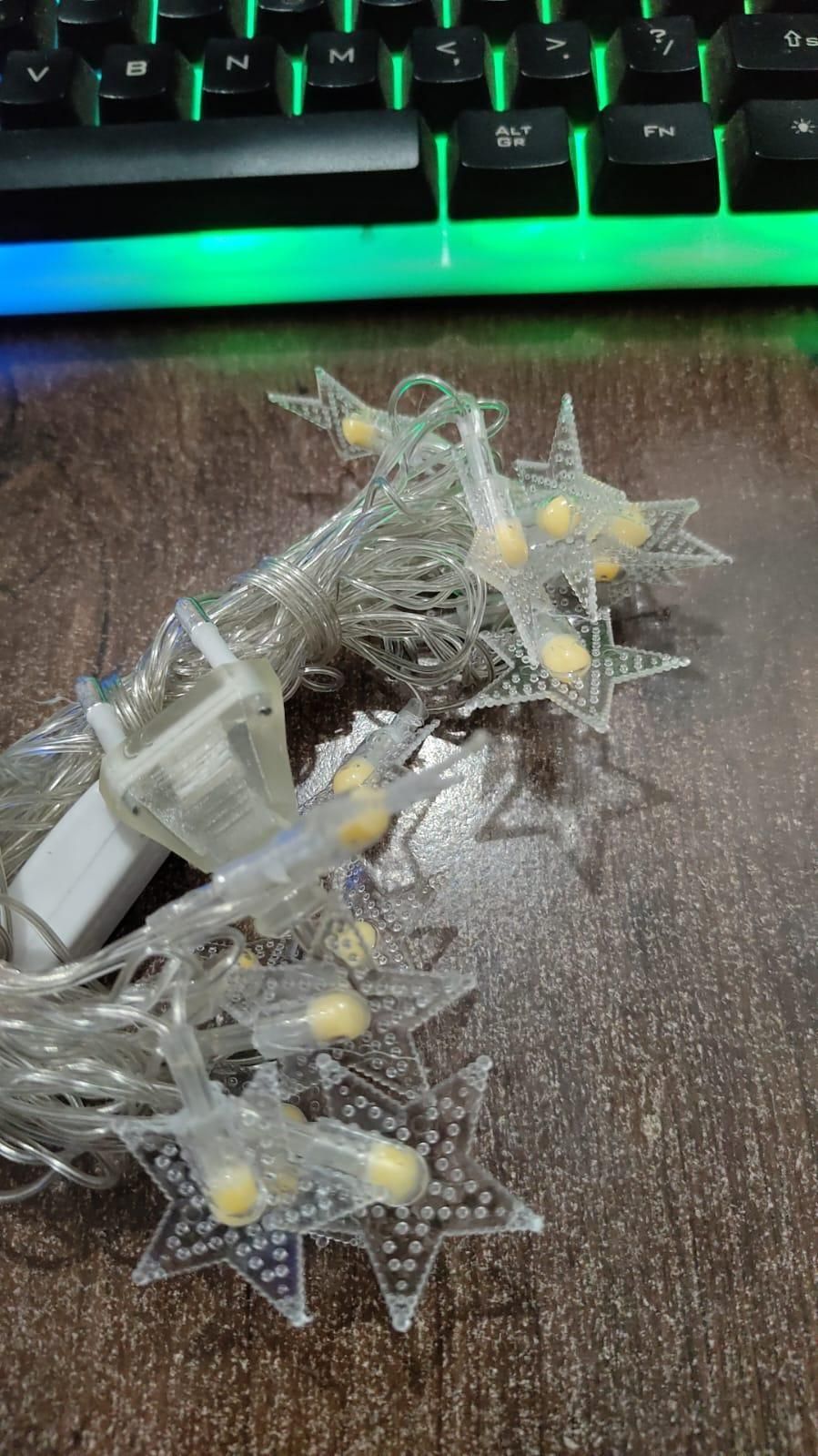 Warm White Star String Lights – 16 LED Fairy Lights for Home & Party Décor (3M, Waterproof)