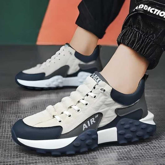 Stylish White Men’s Sneakers – Thick Sole Casual Shoes for Daily Wear
