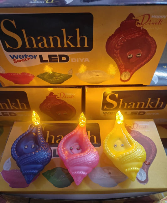Shankh Water Sensor LED Diya – Automatic Light-up with Water | Eco-Friendly & Reusable