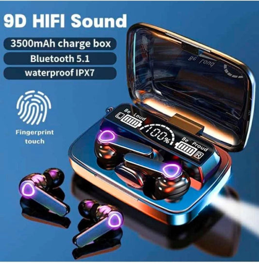 M19 Bluetooth 5.1 TWS Wireless Earbuds with Charging Case – Premium Sound & Stable Connection