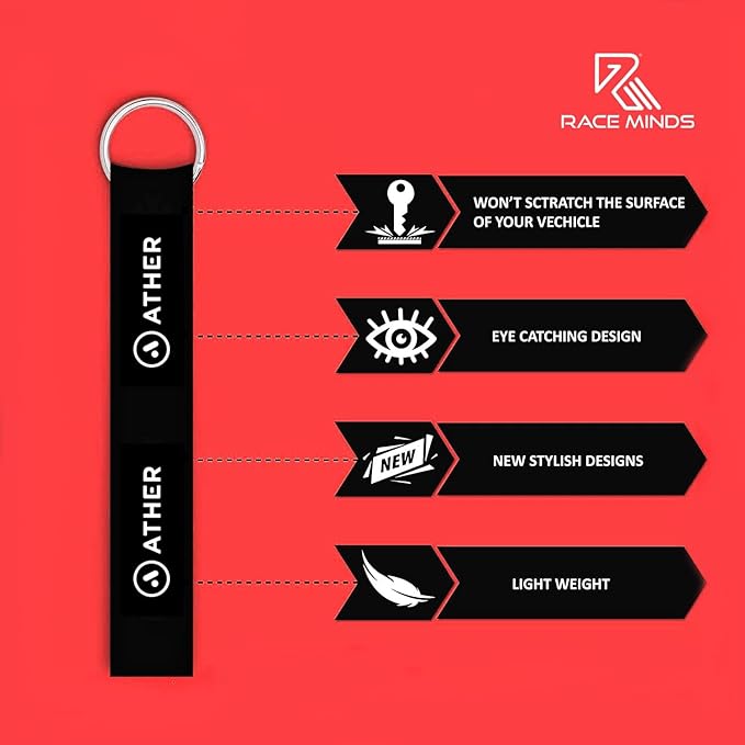 Ather Bike Rider Printed Lanyard Keychain – 7 Inch Tag Holder for Bikes & Cars (Unisex) (Copy)